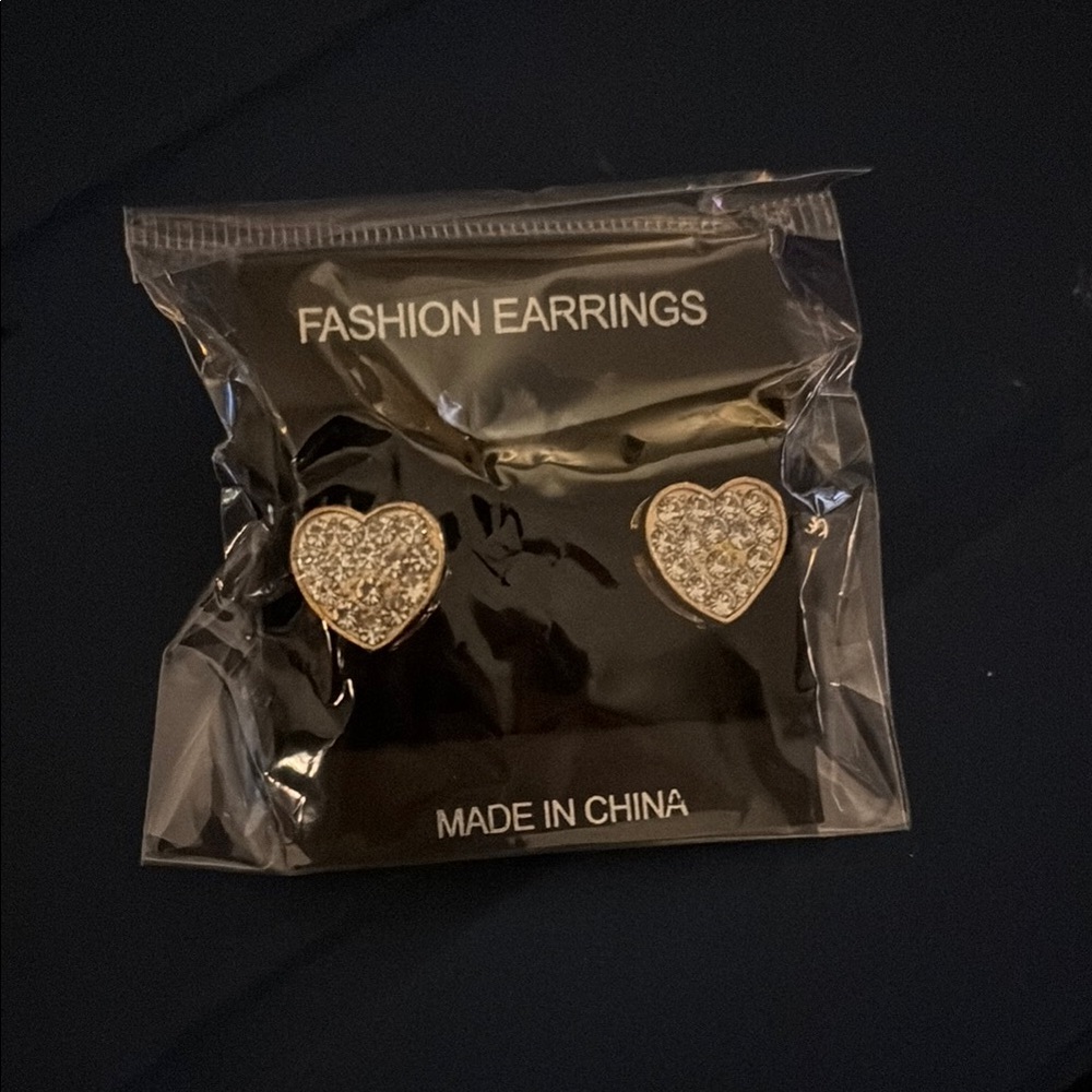 Fashion Heart Earrings with Gold
Accents